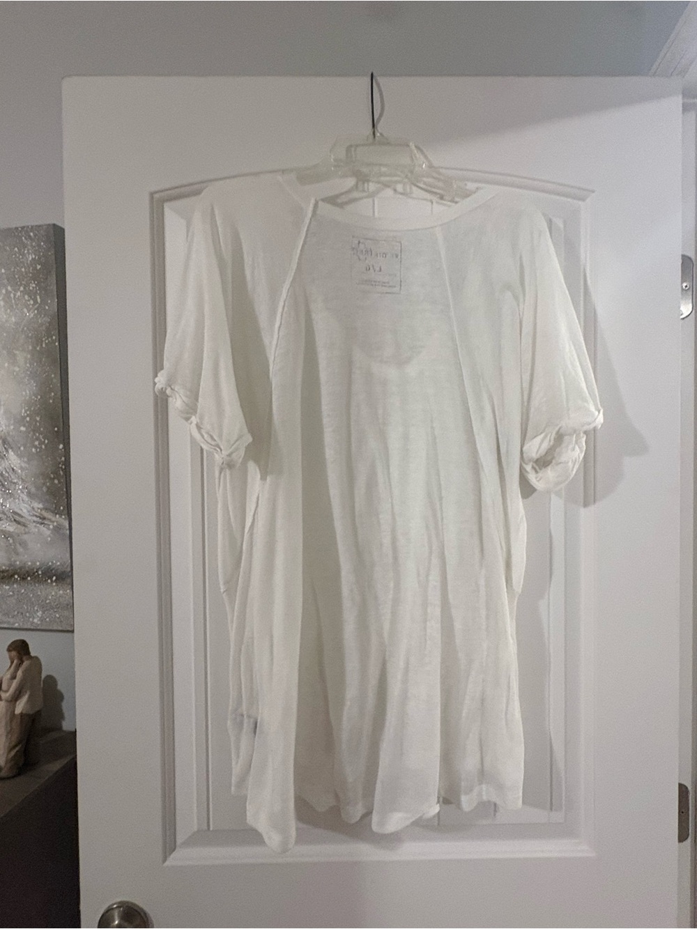 We The Free Ivory Deep V-Neck Short Sleeve Tee - Picture 2 of 4